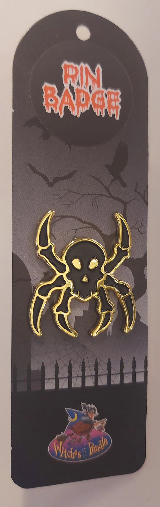 Witches of pendle pin badge spider