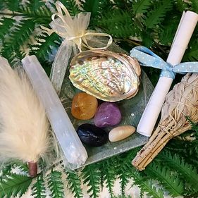 Home cleansing & protection sage & crystals set.