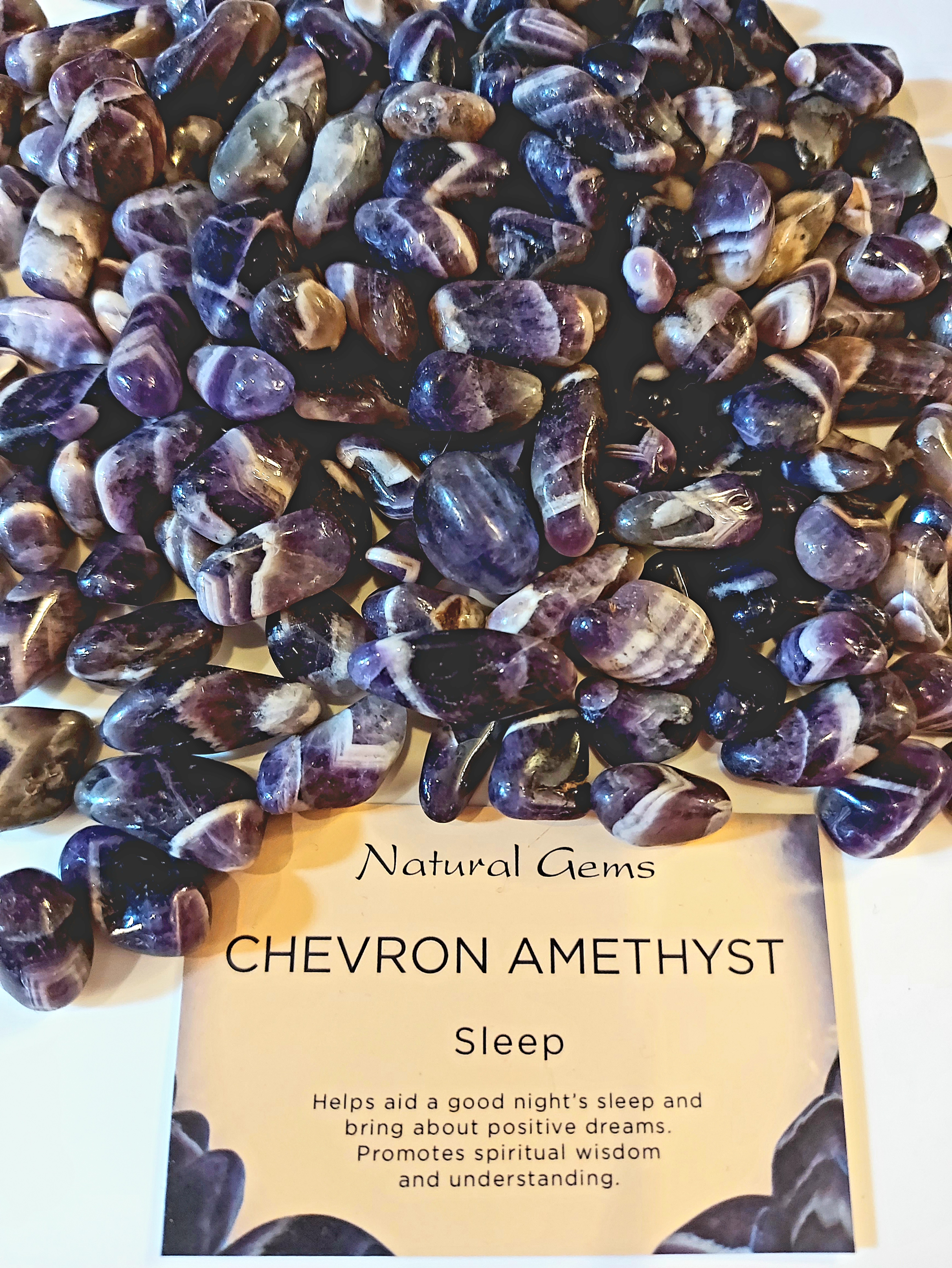 Chevron Amethyst healing crystal tumblestone x 1 piece.