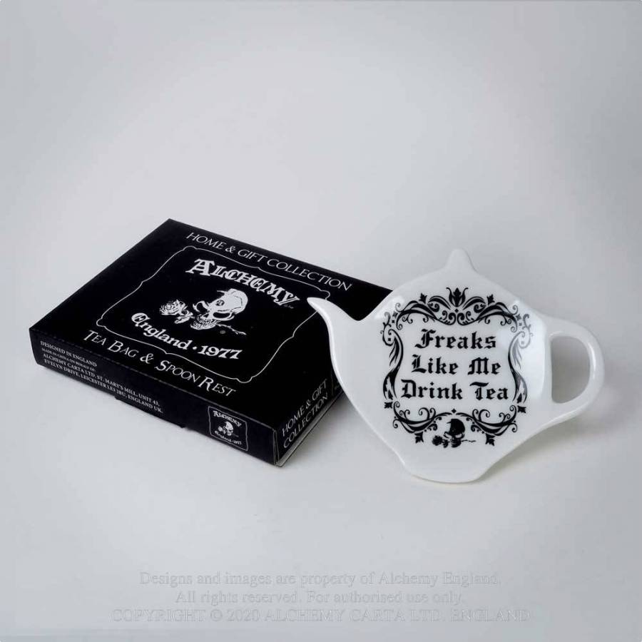 ALCHEMY ENGLAND FREAKS LIKE ME DRINK TEA: TEA SPOON HOLDER/REST (SR5)