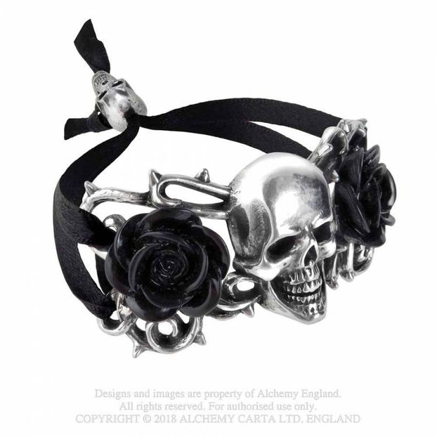 A96 Skull & Briar Rose Bangle