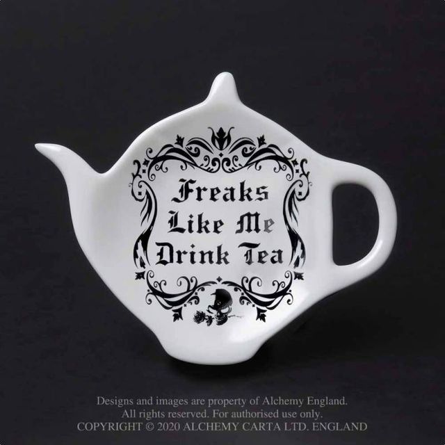 ALCHEMY ENGLAND FREAKS LIKE ME DRINK TEA: TEA SPOON HOLDER/REST (SR5)