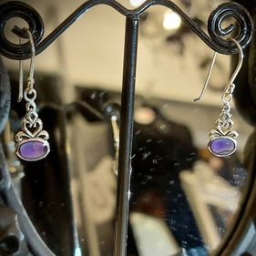 Purple Abalone 925 sterling silver earrings