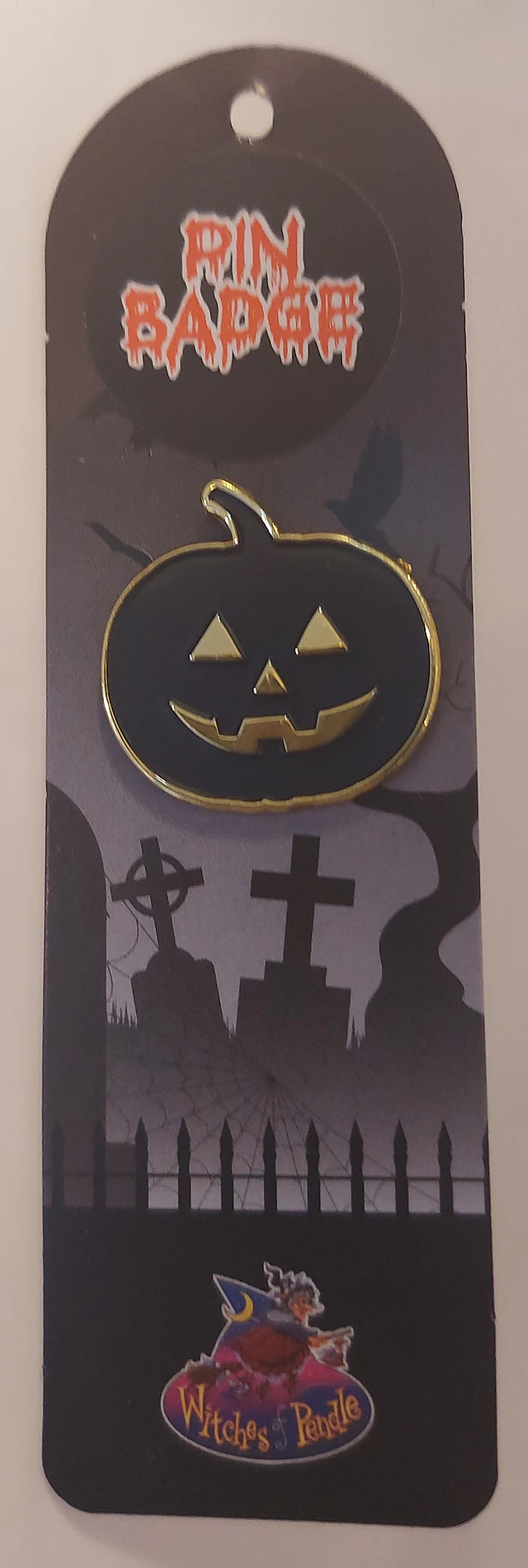Witches of pendle pin badge pumpkin