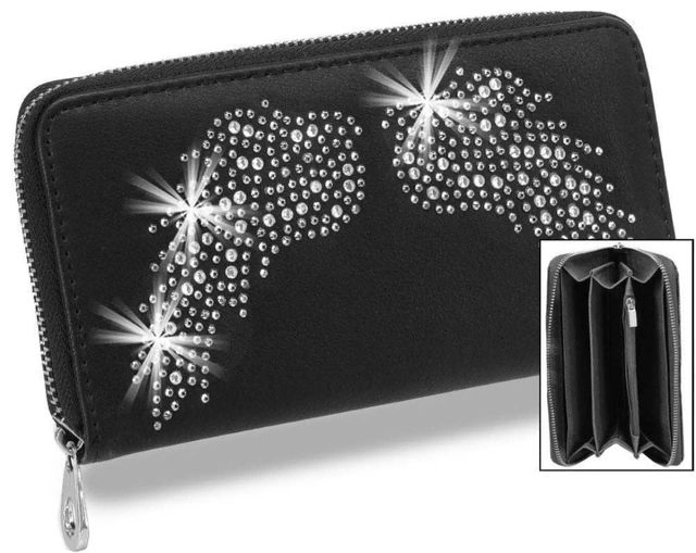 Wings Design Rhinestone Fashion Wallet