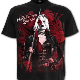 HARLEY QUINN - XOXO - Front Print T-Shirt Black