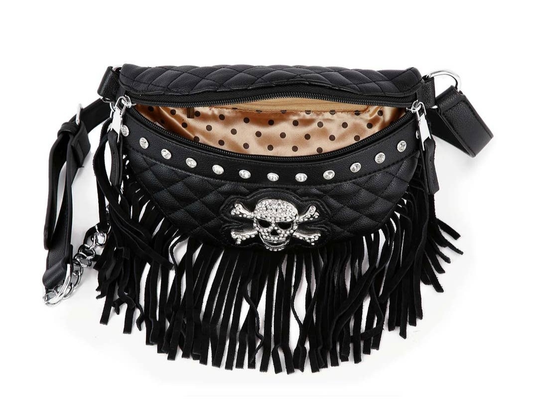 Fringed Skull Front Crossbody Sling