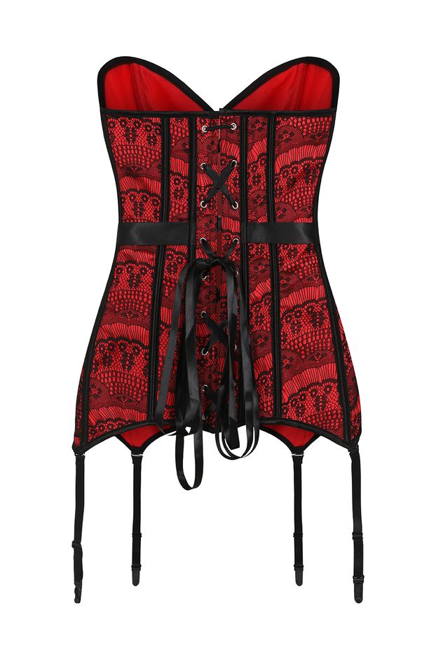 Black Red Lace Corset
