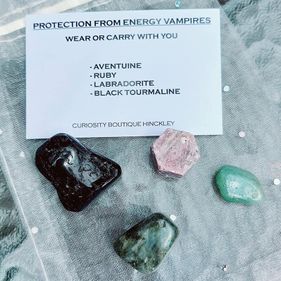 Protection from Energy vampires crystal healing set