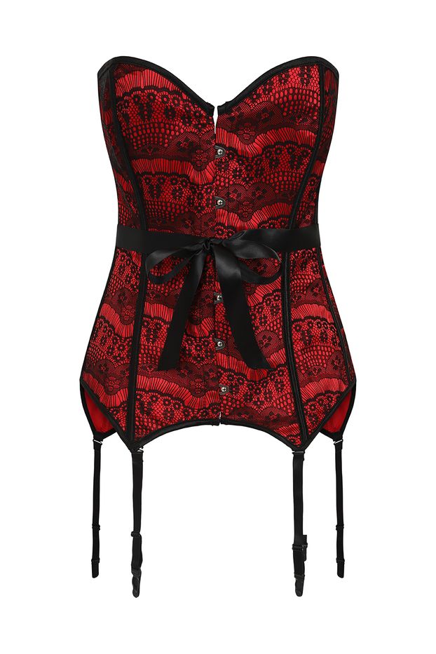 Black Red Lace Corset