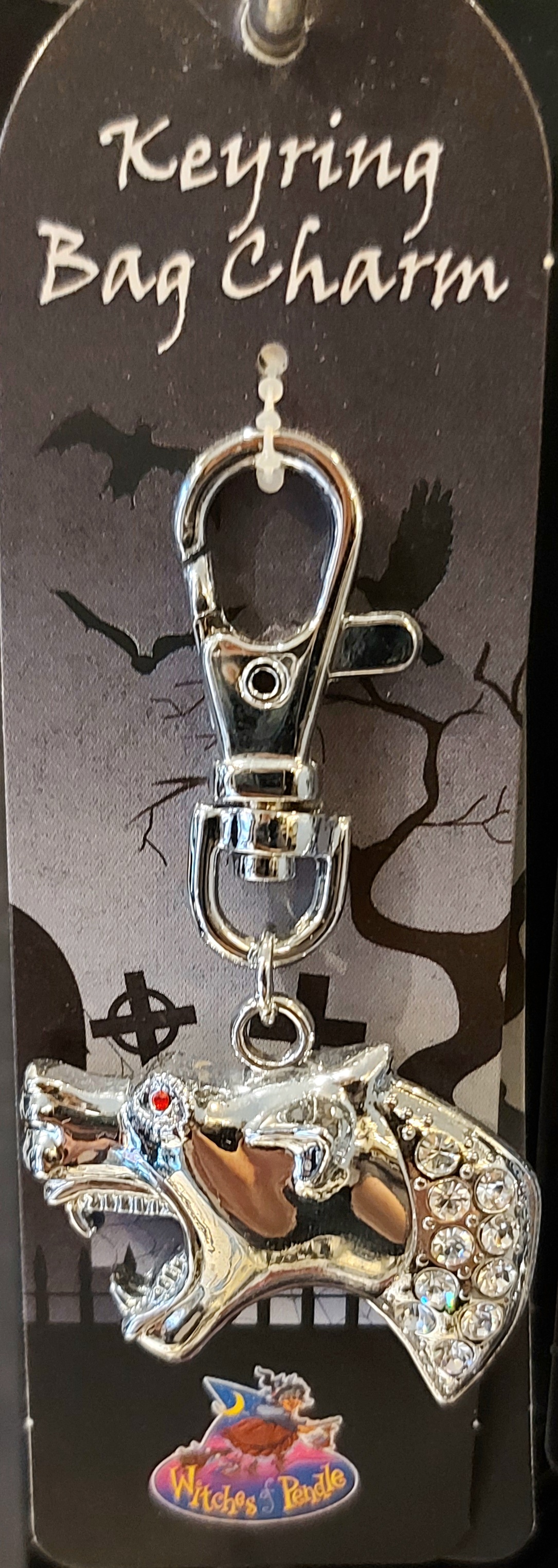 Witches of pendle diamante bag charm/keyring hound of the baskervilles 