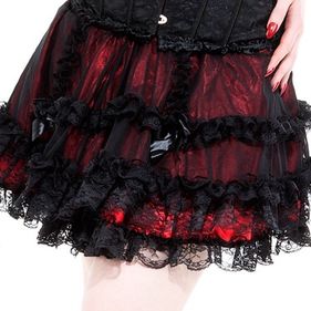 Hearts and roses London Red Black Bow Skirt