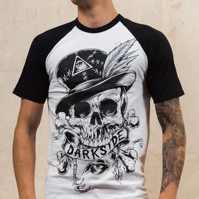 Voodoo Skull Darkside Mens Baseball T-Shirt